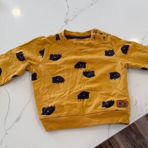 Mustard Animal Print Kids Sweatshirt
